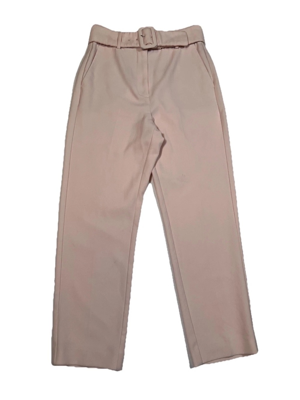 Babaton Aritzia High‎ Waisted Pleated Wide Leg Trousers Light Pink Size 4 Belted